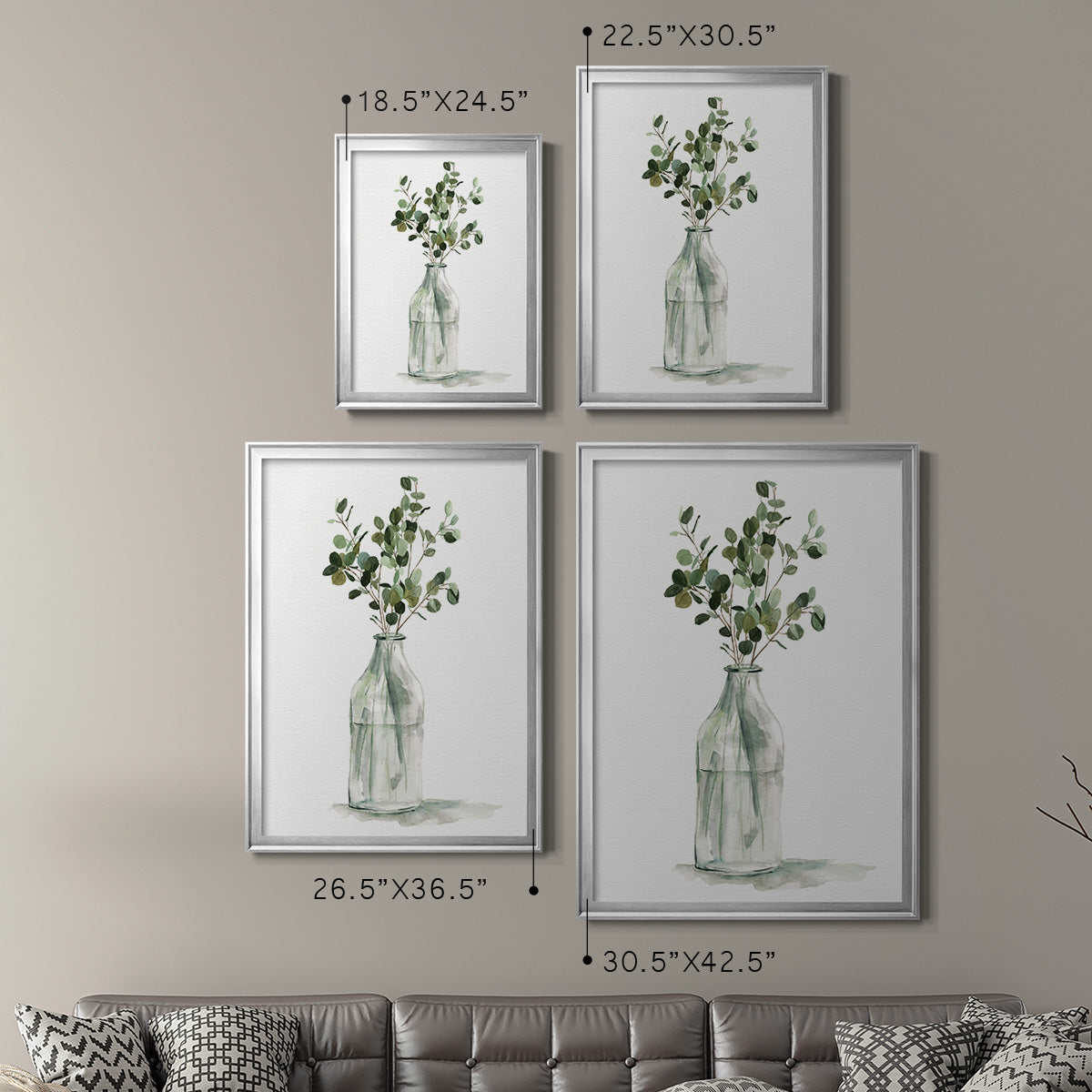 Botanical Arrangement II - Modern Framed Canvas Print