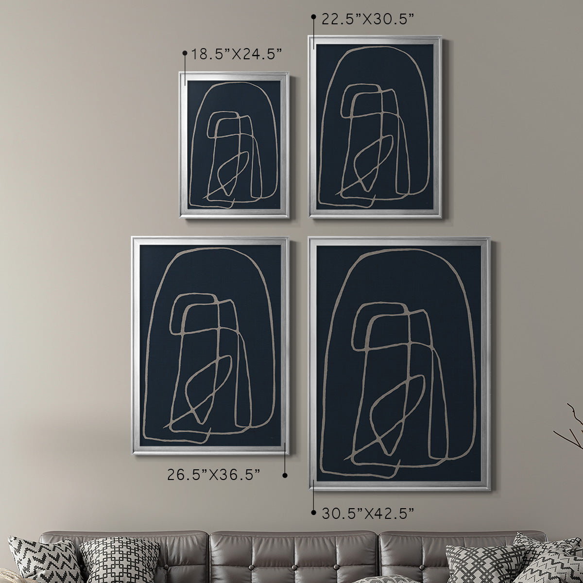 Shapes and Night Sky I - Modern Framed Canvas Print