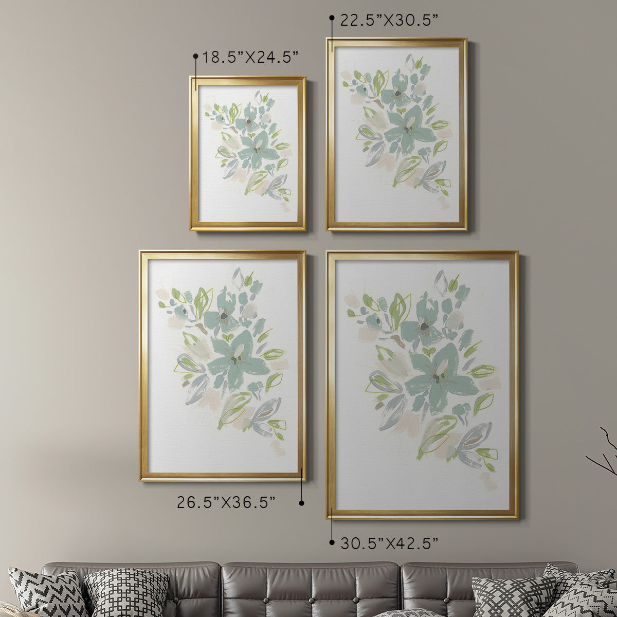 Seafoam Petals IV - Modern Framed Canvas Print