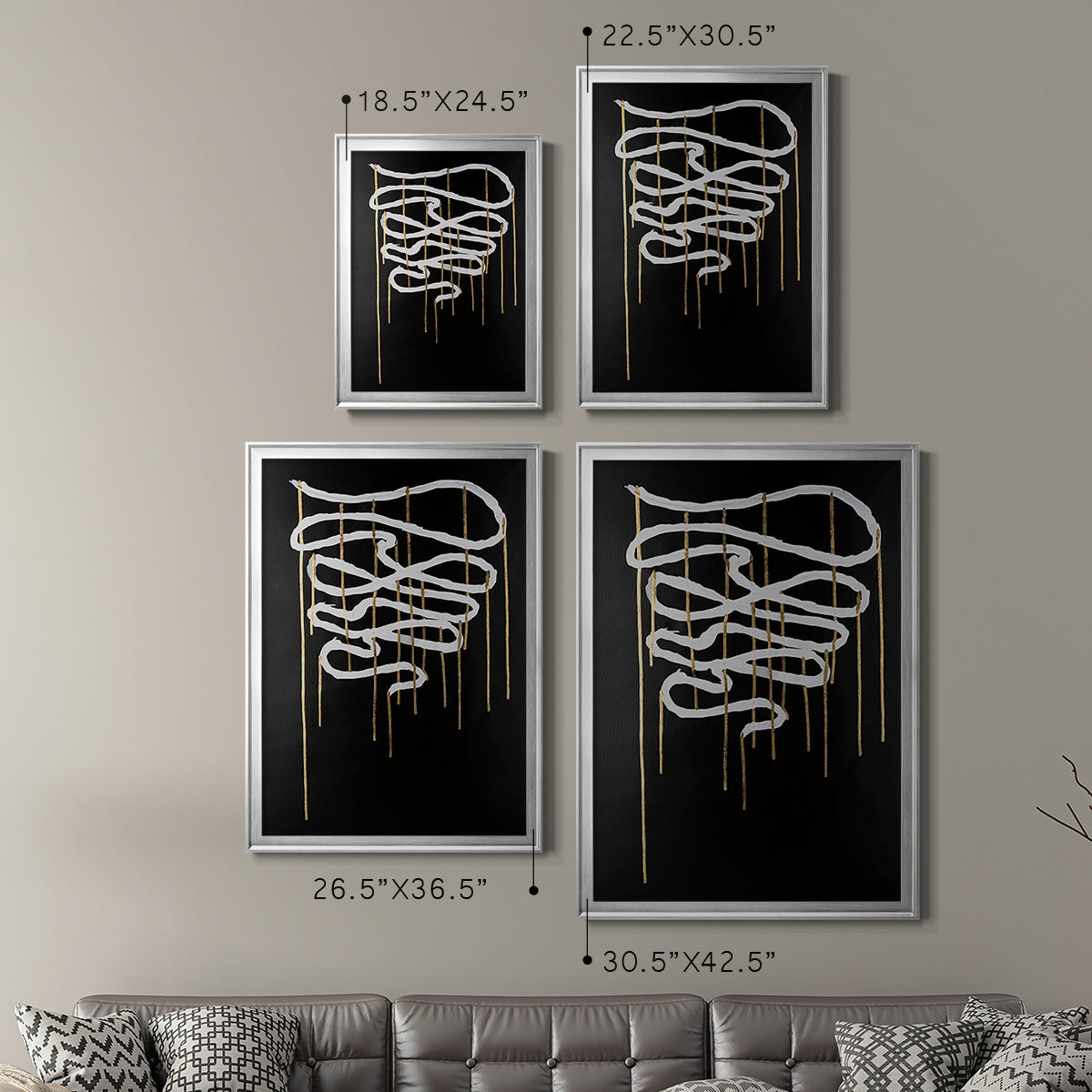 Weeping Ribbon II - Modern Framed Canvas Print