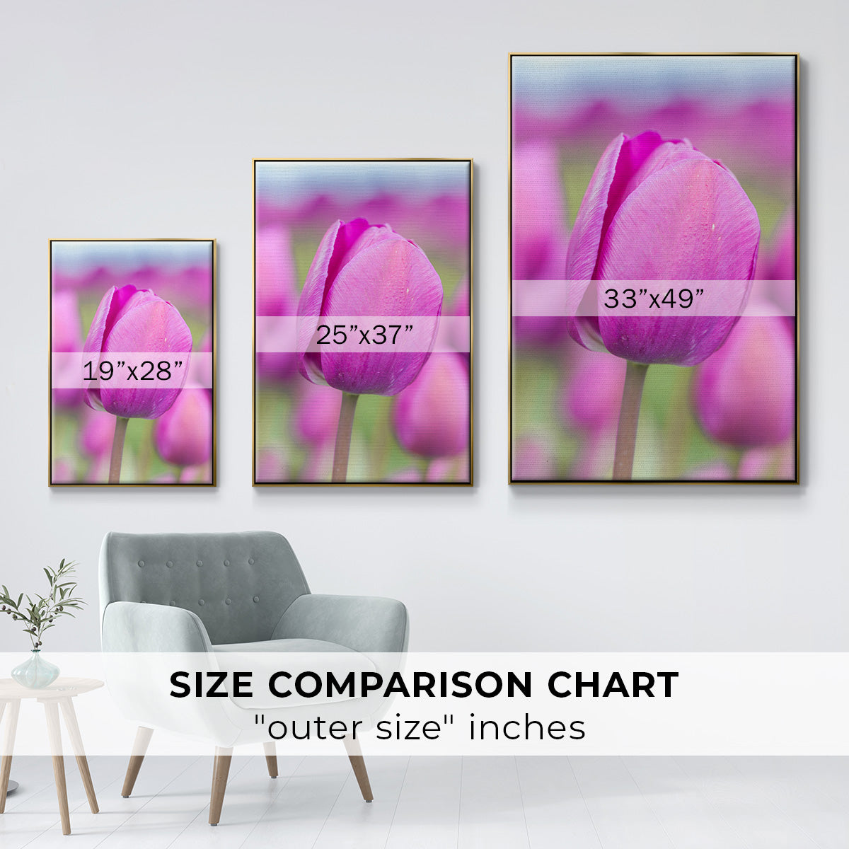 Magenta Stem - Framed Premium Gallery Wrapped Canvas L Frame - Ready to Hang