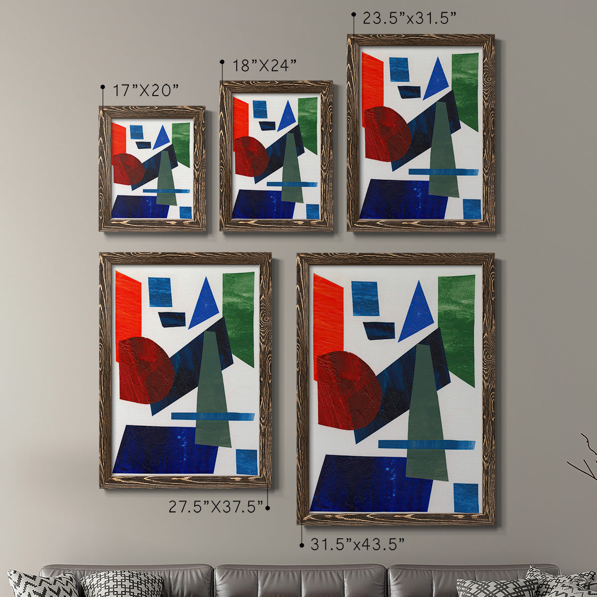 Colorful Shapes III - Premium Framed Canvas 2 Piece Set - Ready to Hang