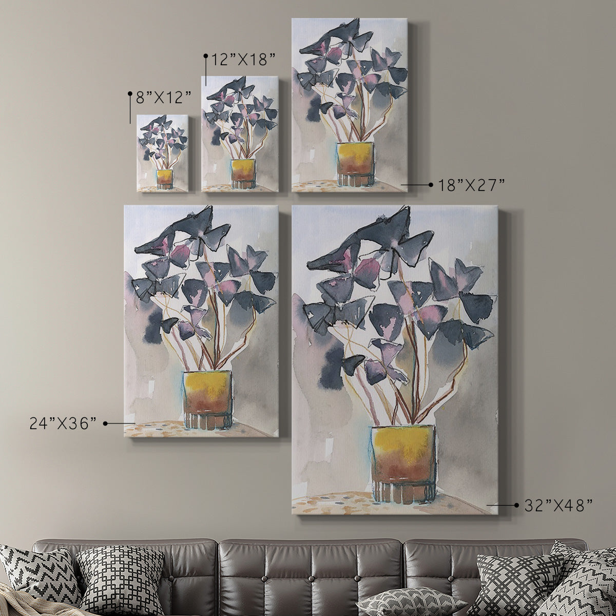 Oxalis in Vase II - Canvas Art Print