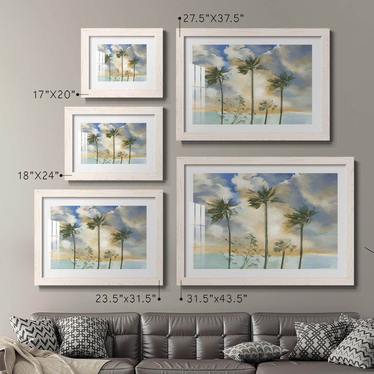 Palms in the Wind - Barnwood Framed Art Print
