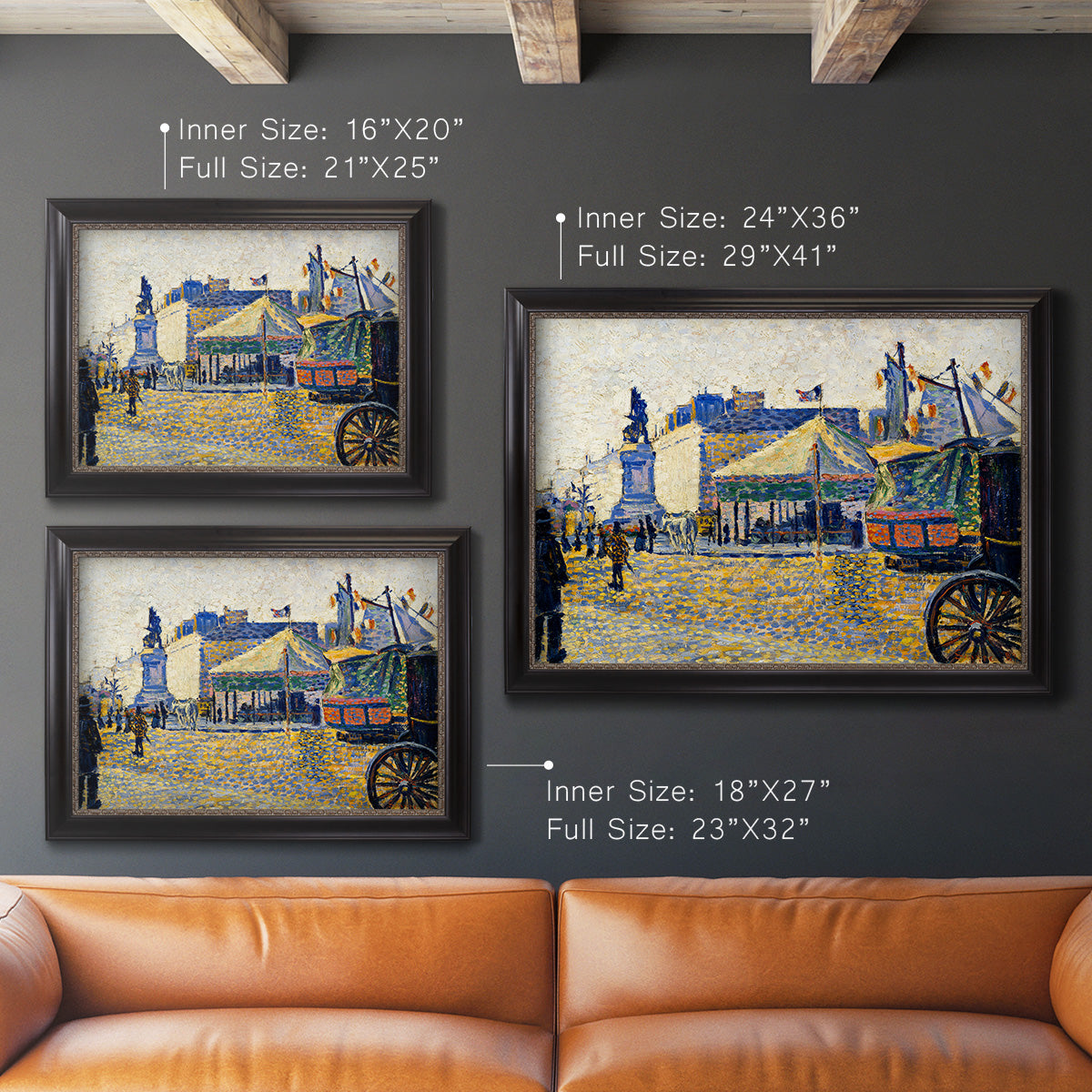 Place de Clichy - Ornate Framed Canvas Print