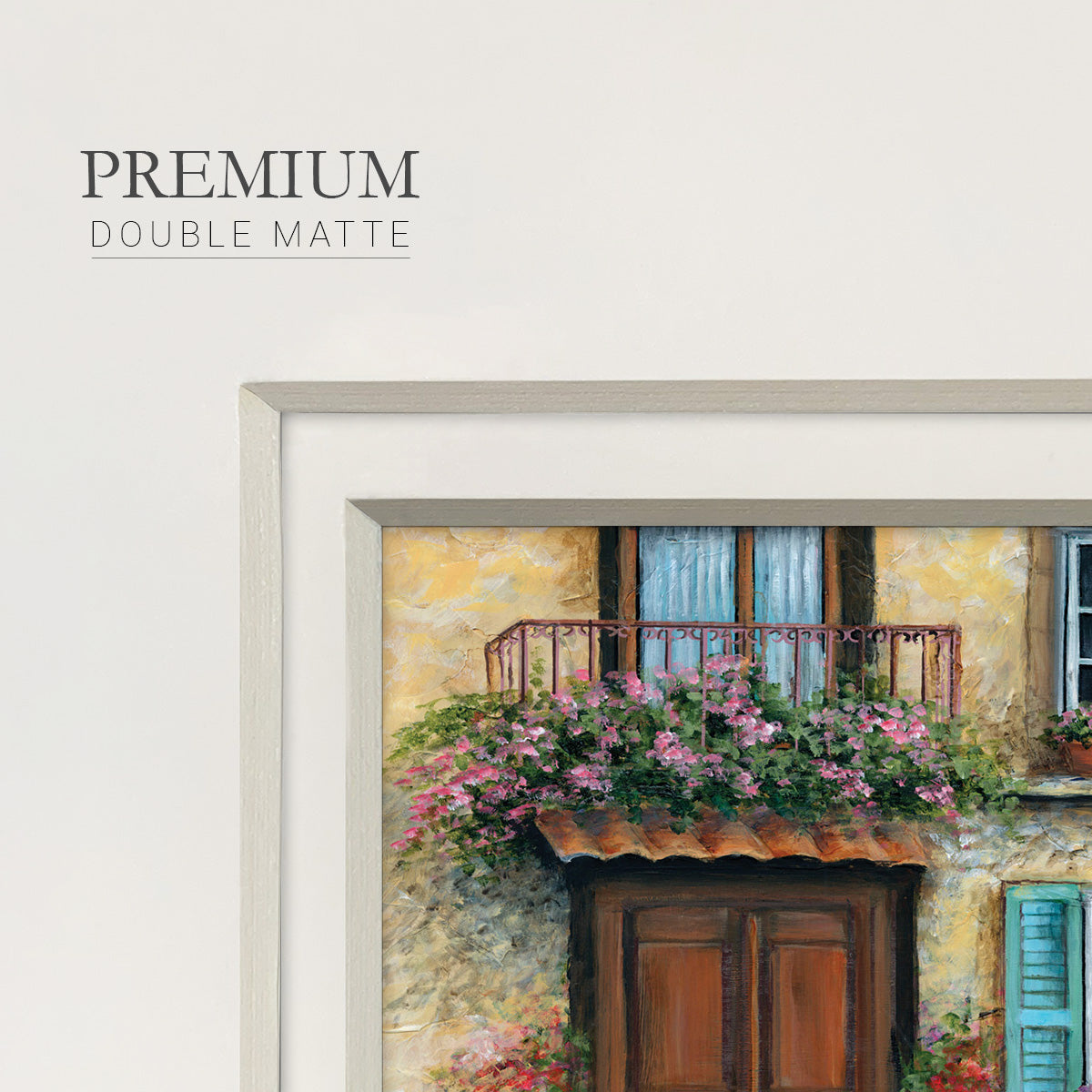 Tuscan Courtyard Premium Framed Print Double Matboard