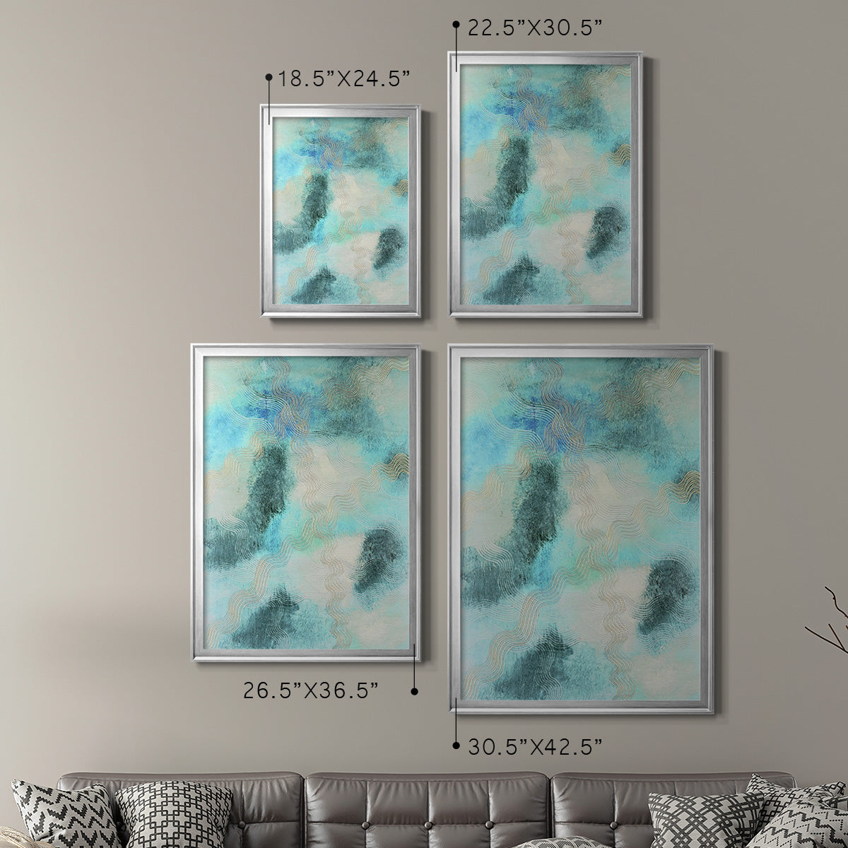 Blue Shift II - Modern Framed Canvas Print