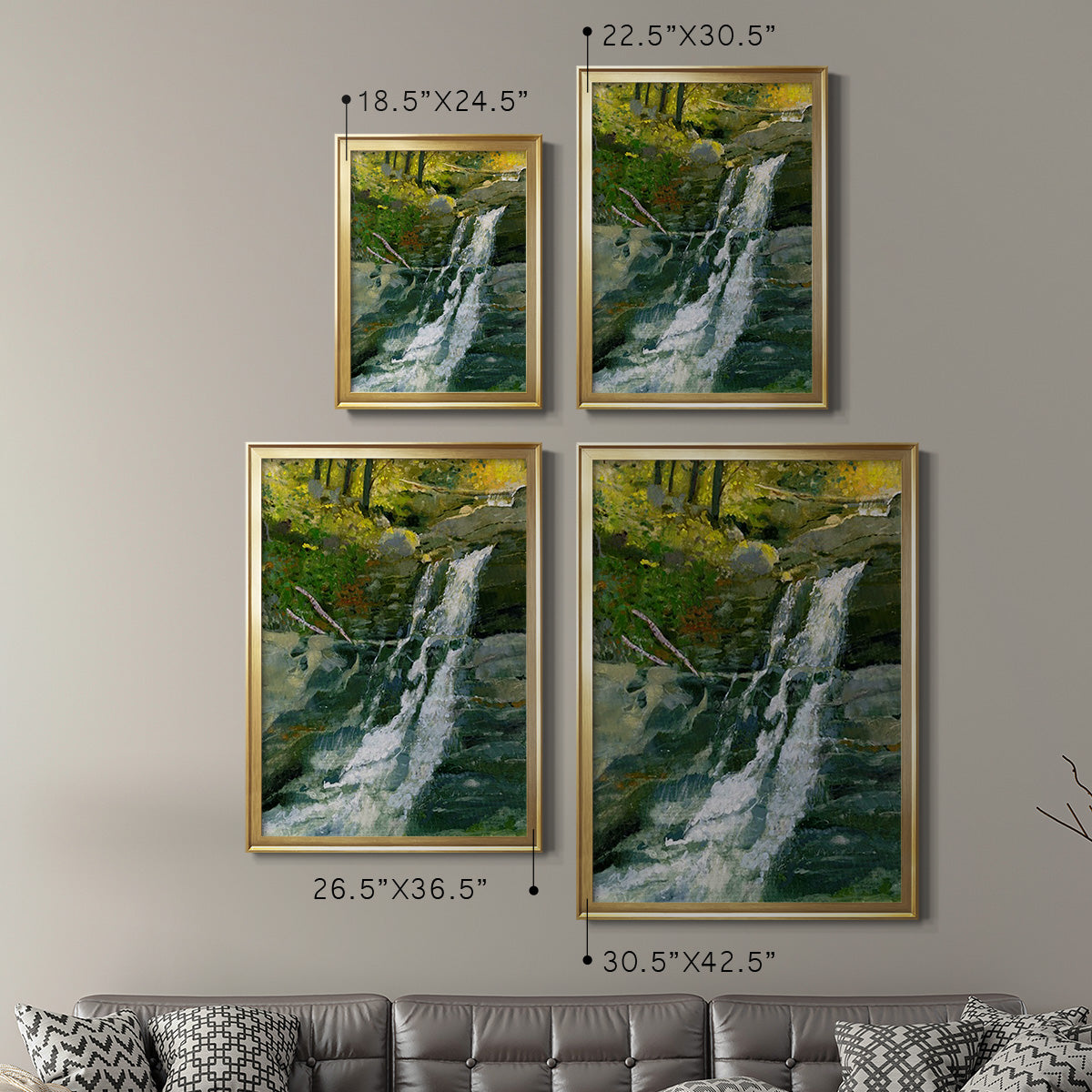 Kent Falls - Modern Framed Canvas Print