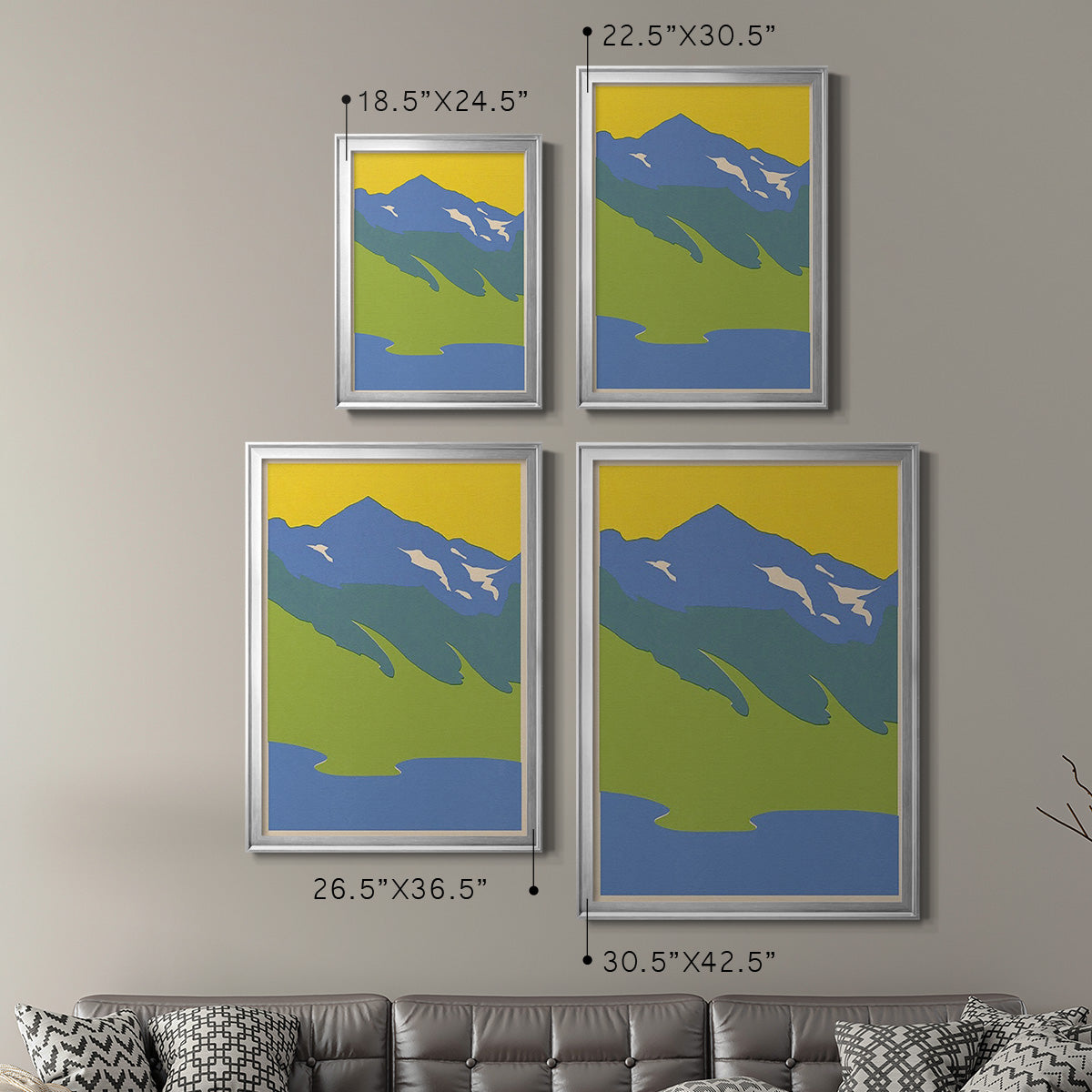 Bright Glacial Lake I - Modern Framed Canvas Print