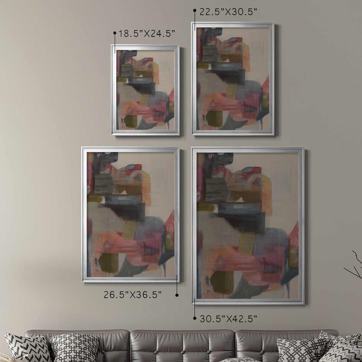 Geranium & Ginger - Modern Framed Canvas Print