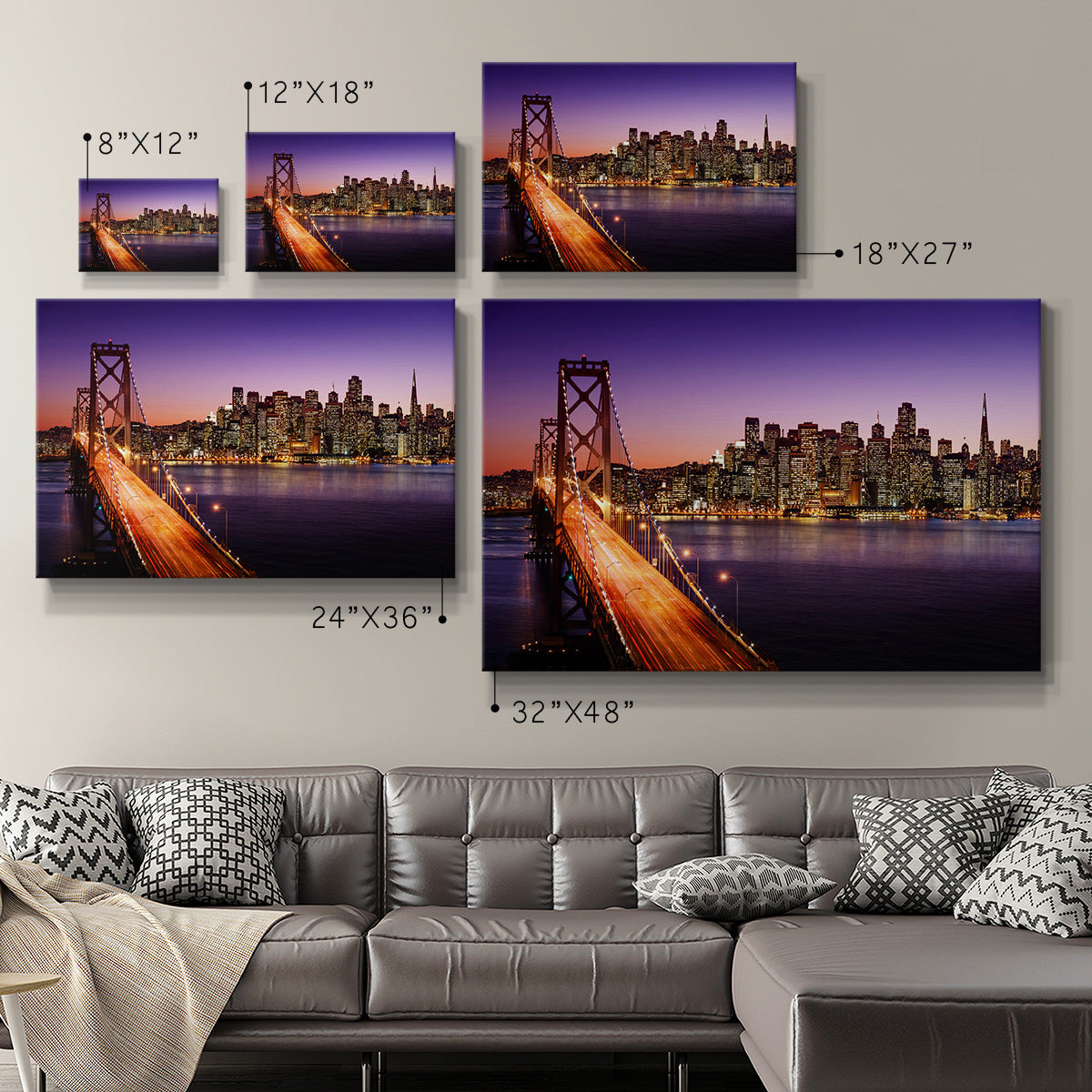 Bay Bridge at Sunset - San Francisco - Canvas Art Print