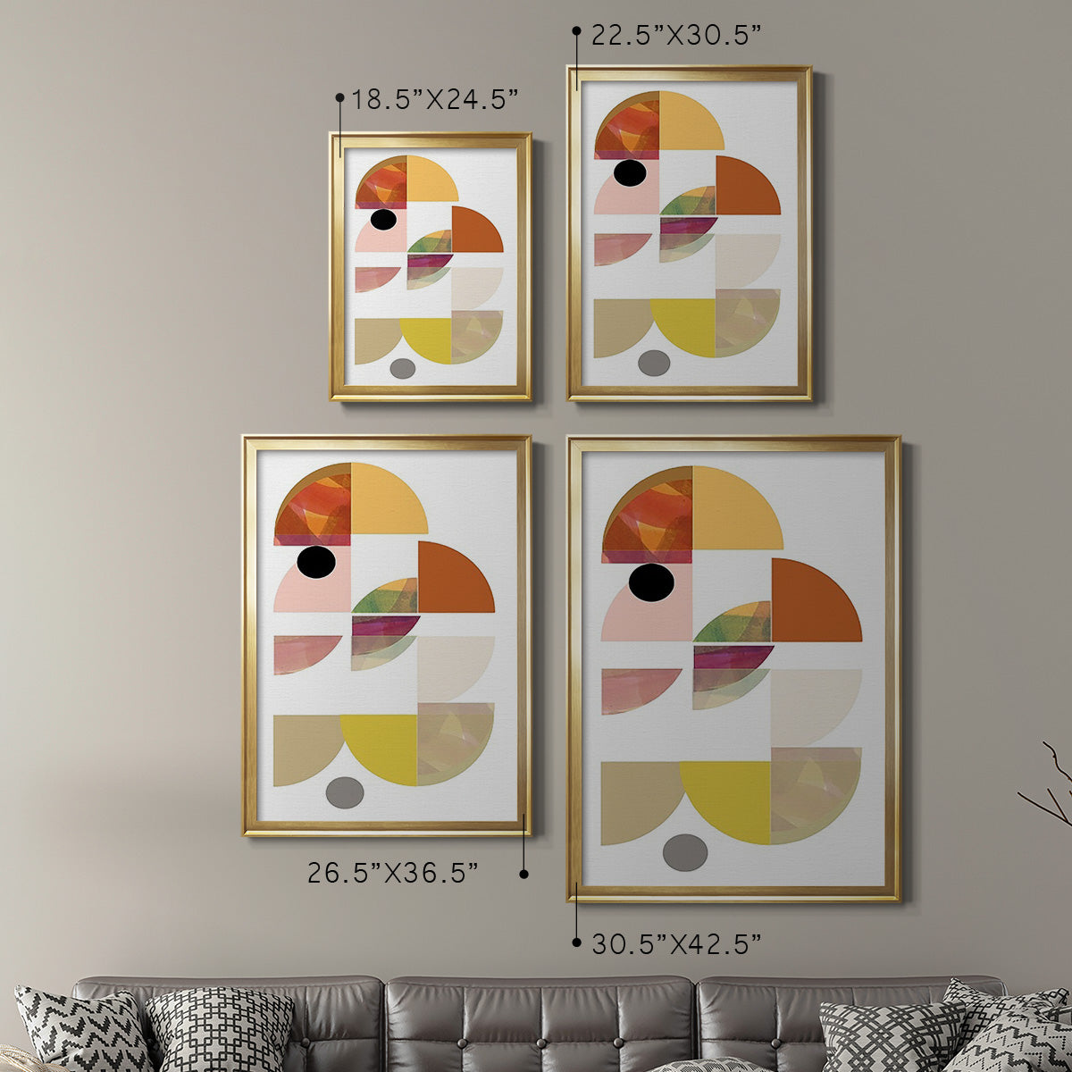 Dorset Shapes IV - Modern Framed Canvas Print