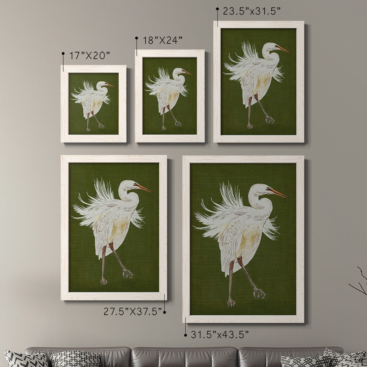 Heron Plumage I - Premium Framed Canvas 2 Piece Set - Ready to Hang