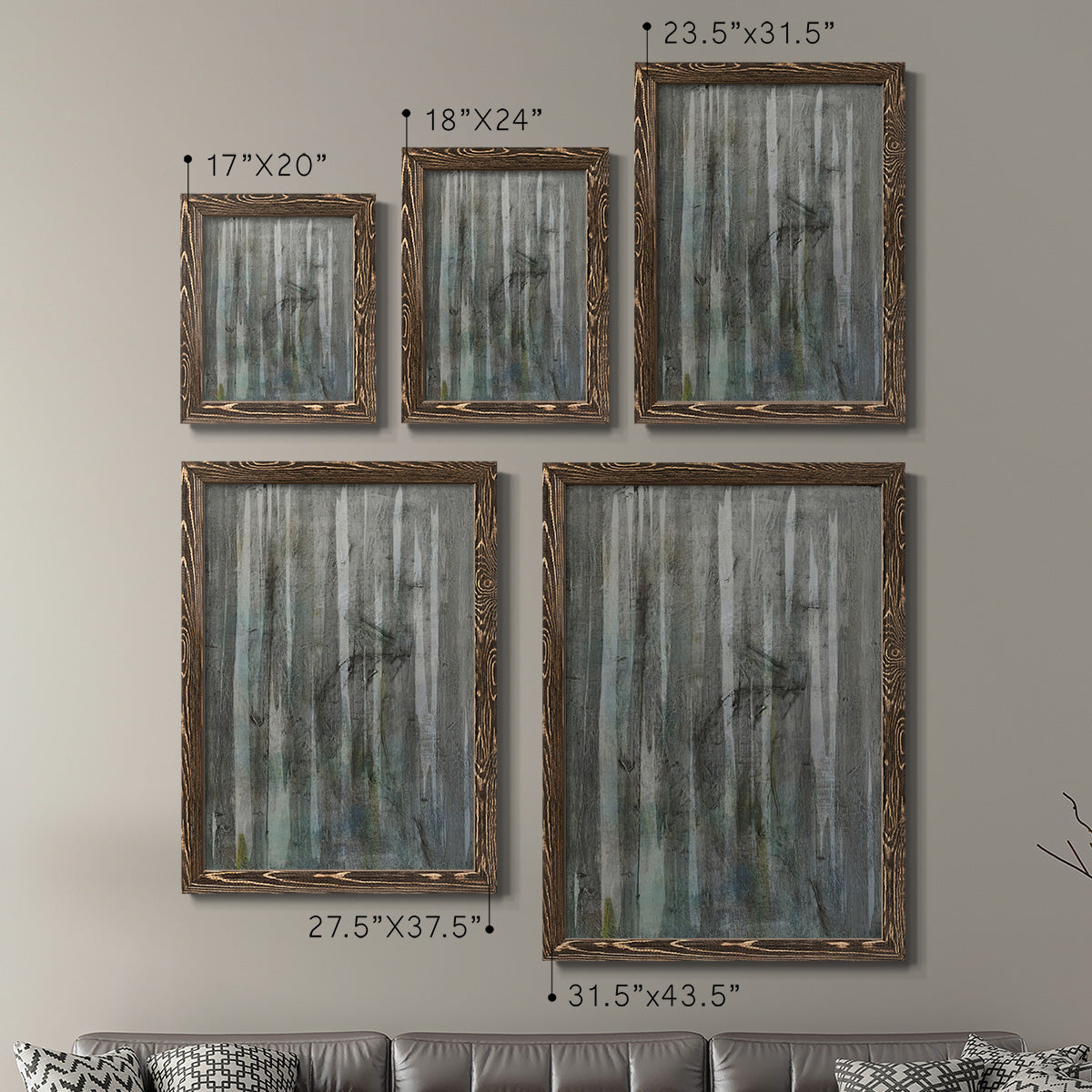 Birch Forest Abstracts I - Premium Framed Canvas 2 Piece Set - Ready to Hang