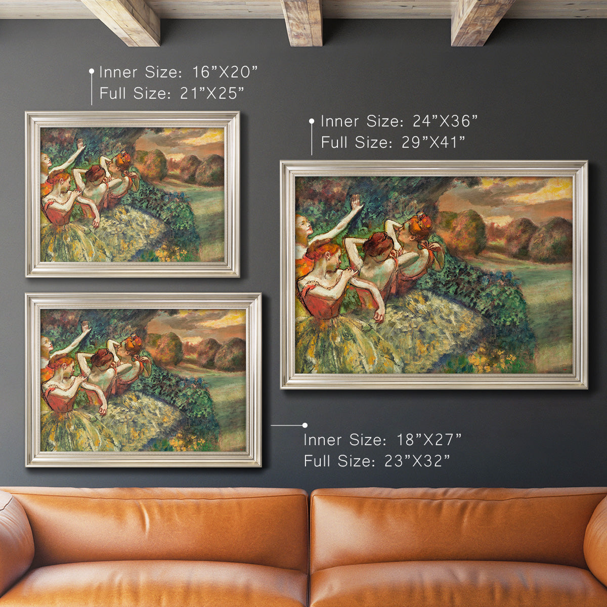 Four Dancers - Ornate Framed Canvas Print