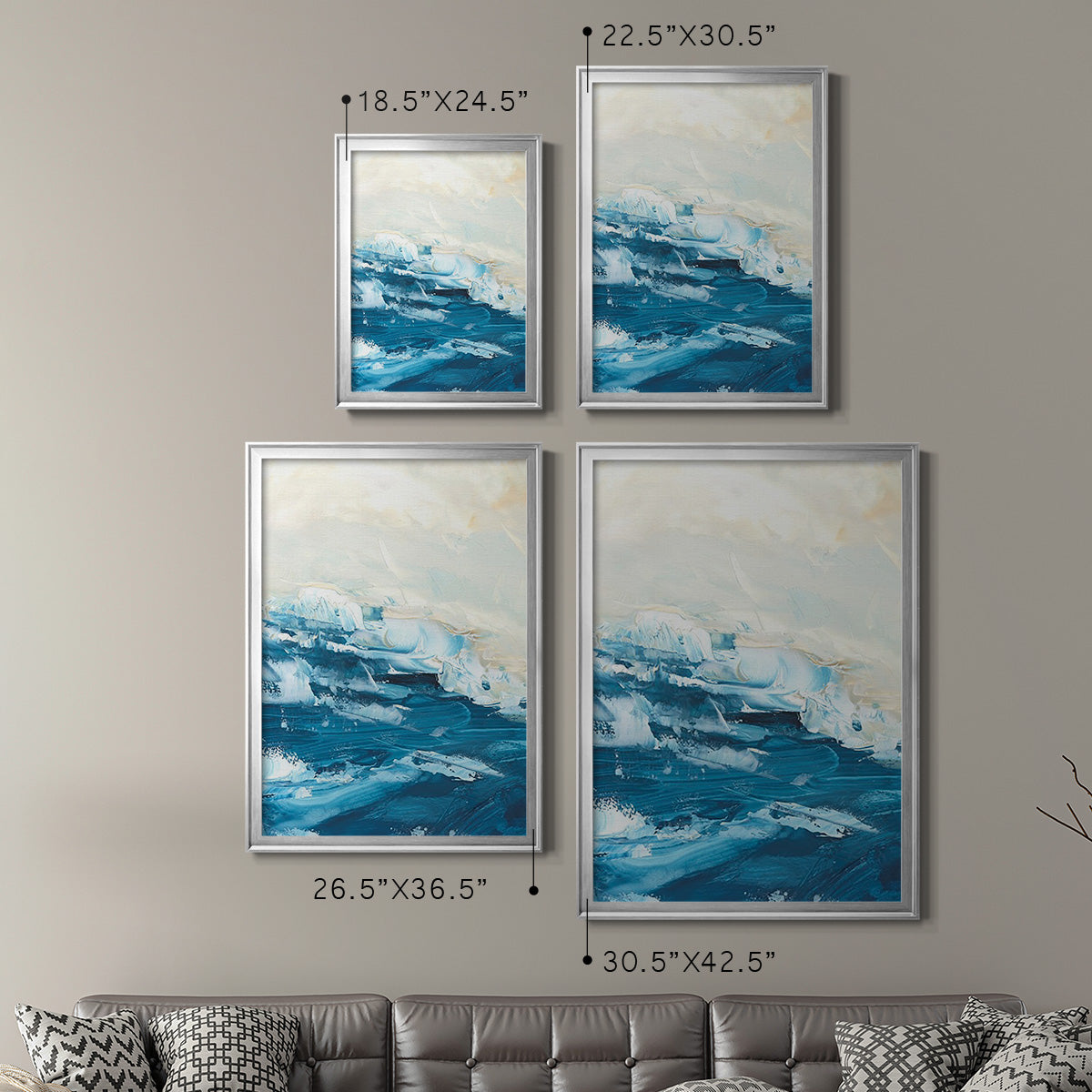 Wave after Wave I - Modern Framed Canvas Print