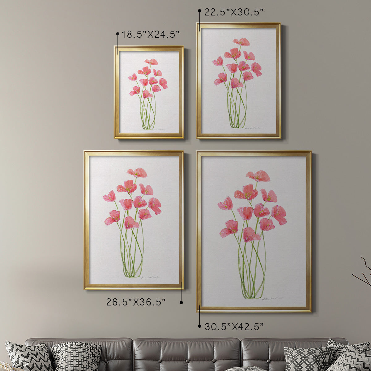 Intertwined Bouquet I - Modern Framed Canvas Print