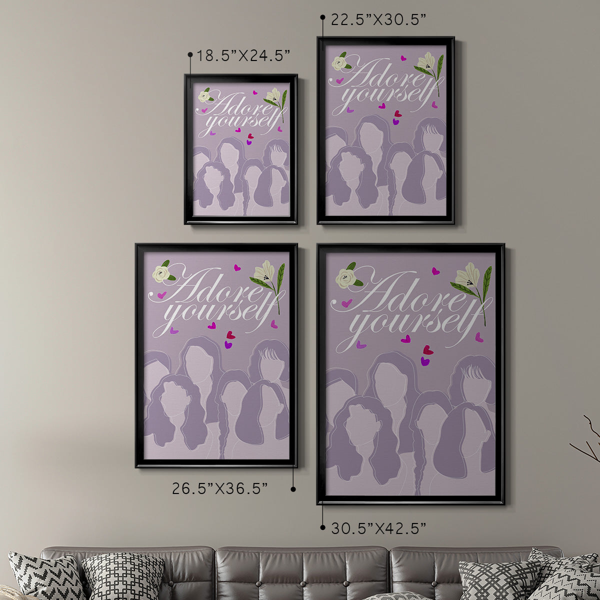 Happy Galentine's Day Collection B - Modern Framed Canvas Print
