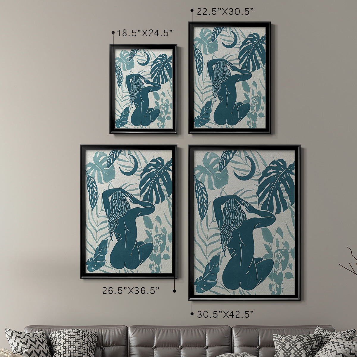 Moon Gazer IV - Modern Framed Canvas Print