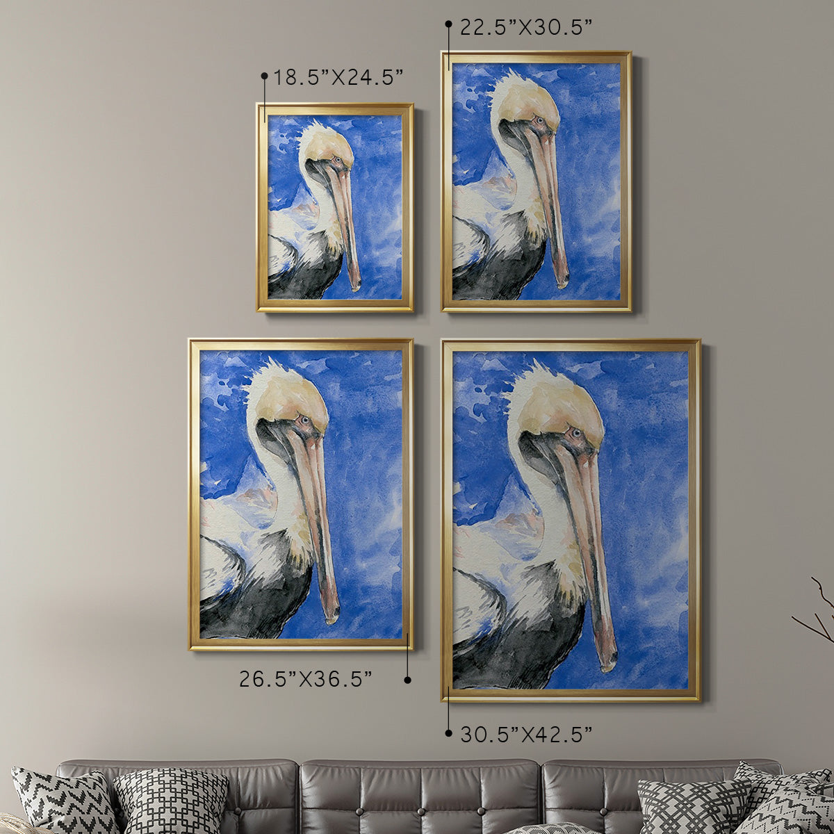 Pelican Pool I - Modern Framed Canvas Print