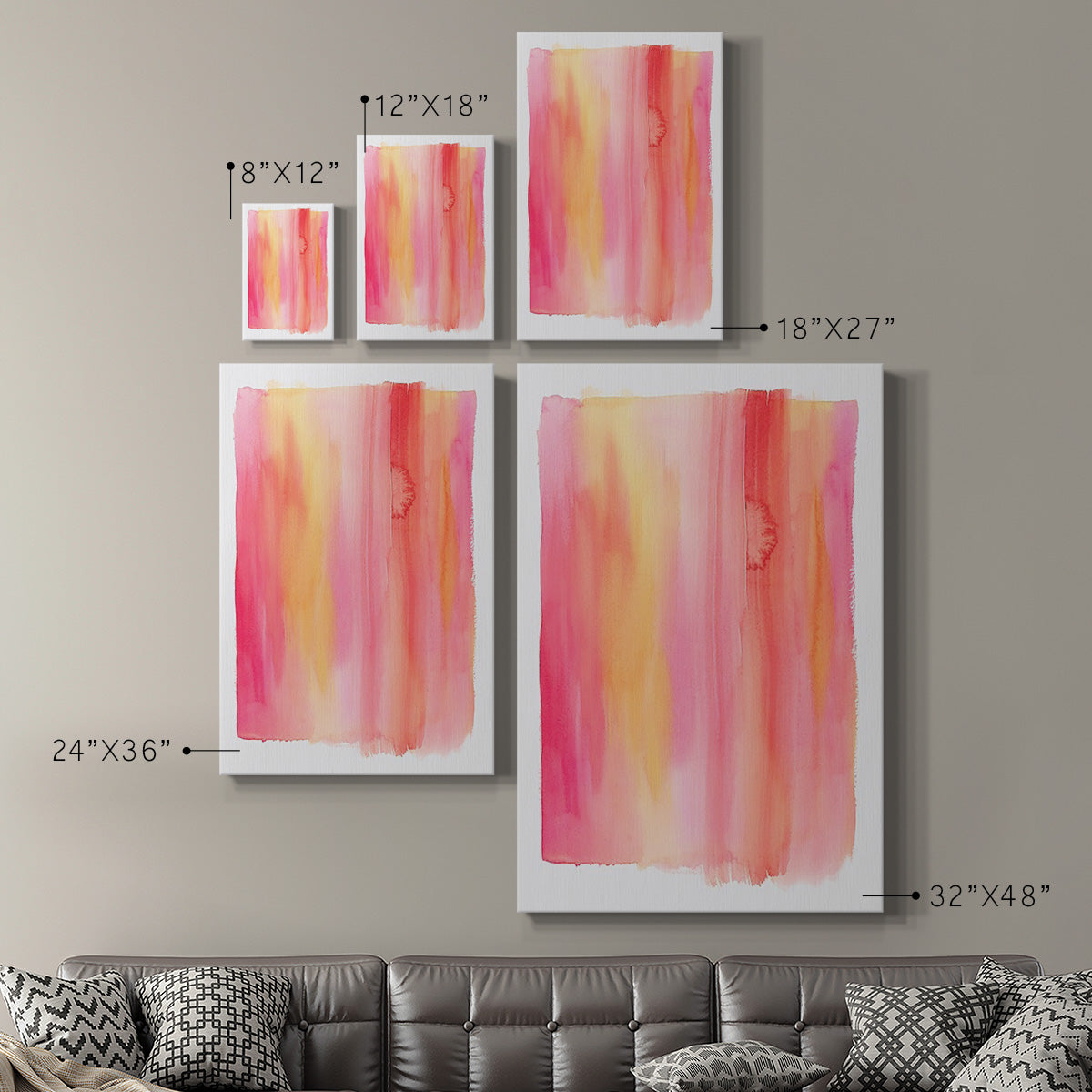 Summer Sherbet Wash I Premium Gallery Wrapped Canvas - Ready to Hang