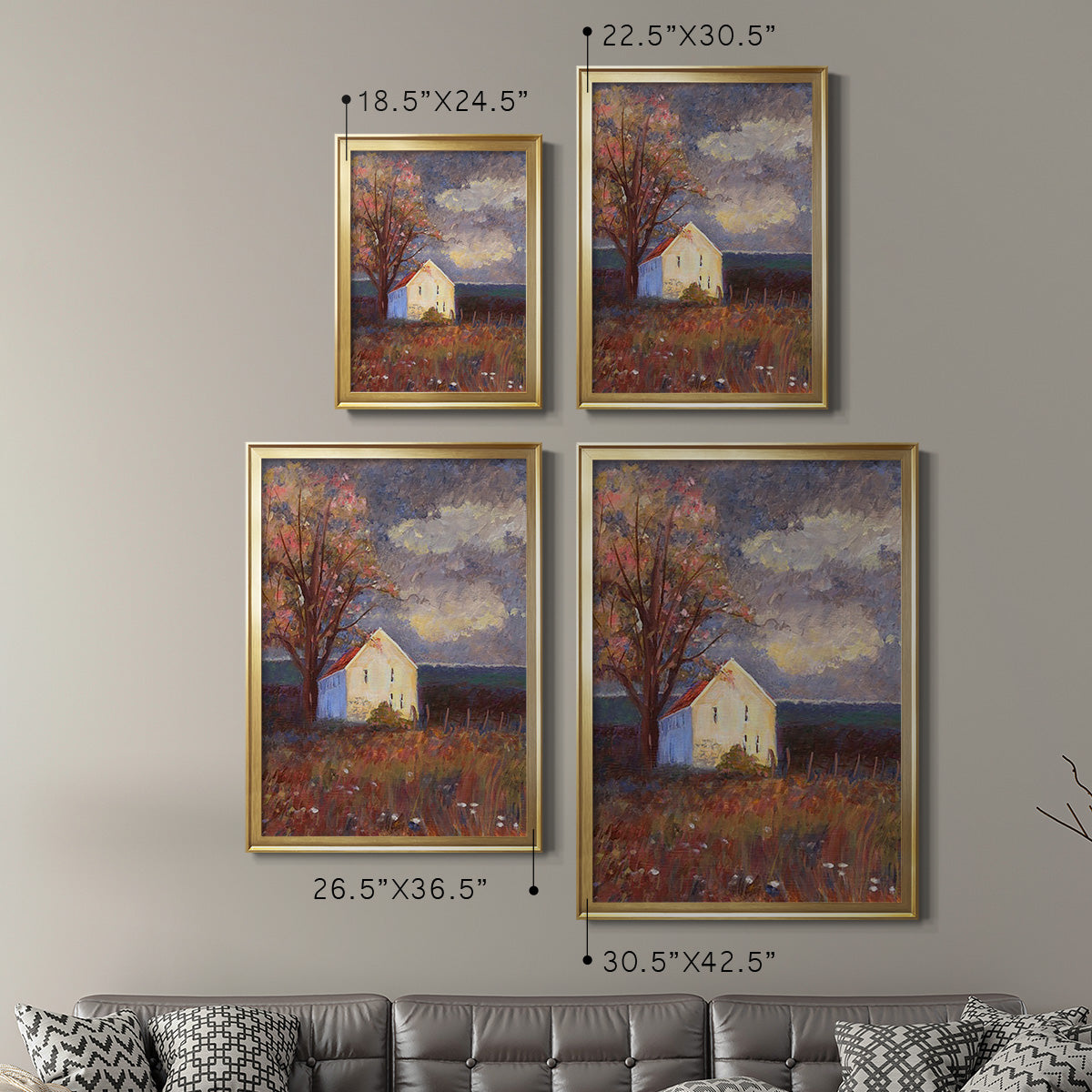 September - Modern Framed Canvas Print