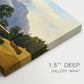 Canvas art print of an alpine mountain landscape with towering peaks and valley below, highlighting texture and gallery-wrapped edges