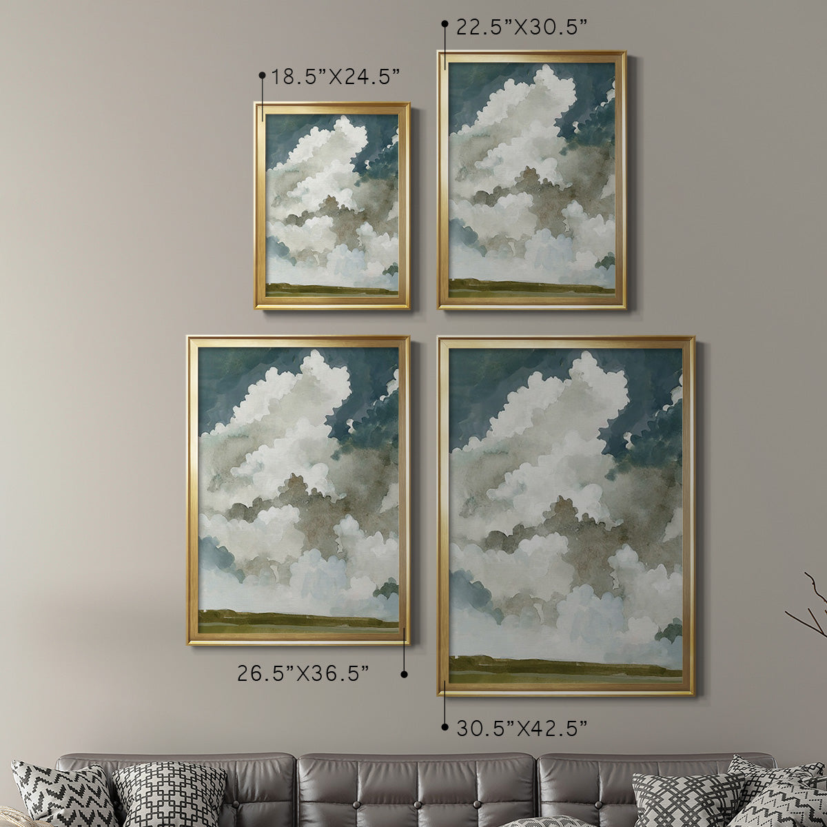 Vast Neutral Sky I - Modern Framed Canvas Print