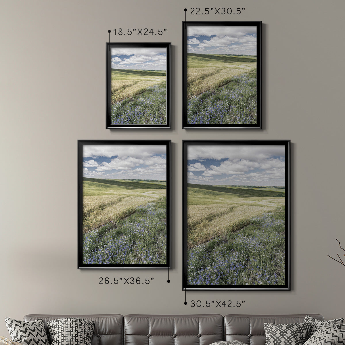 Wildflower Farm - Modern Framed Canvas Print