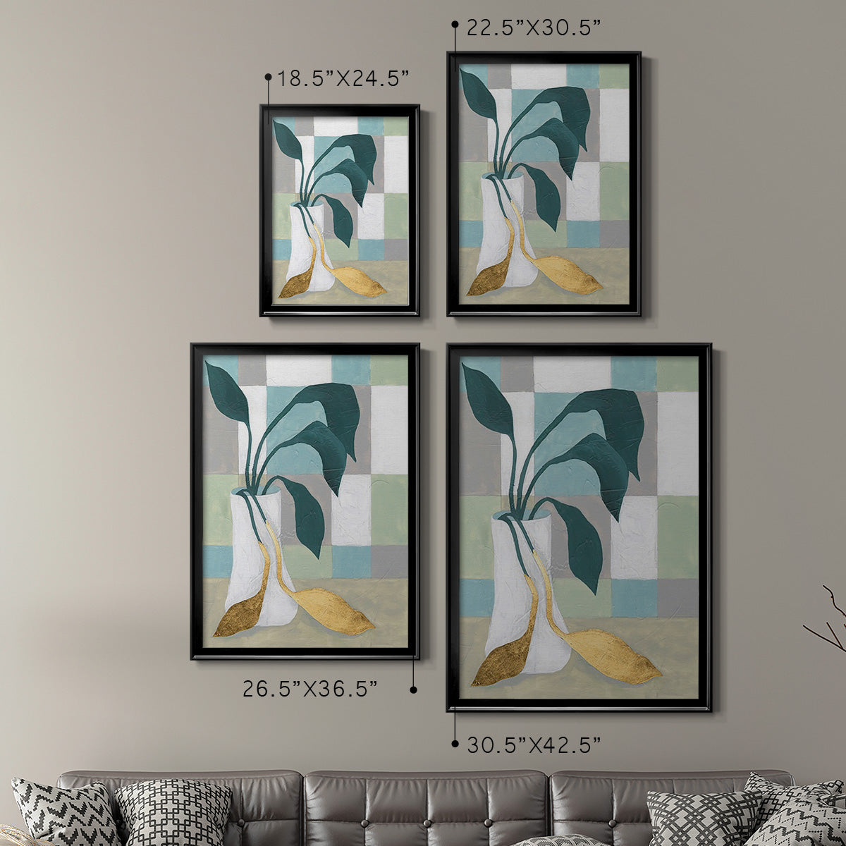 Plant Vased II - Modern Framed Canvas Print