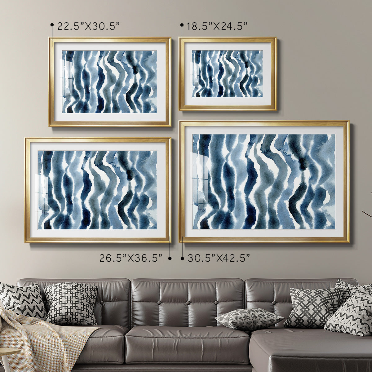 True Blue Wave II - Modern Framed Art Print