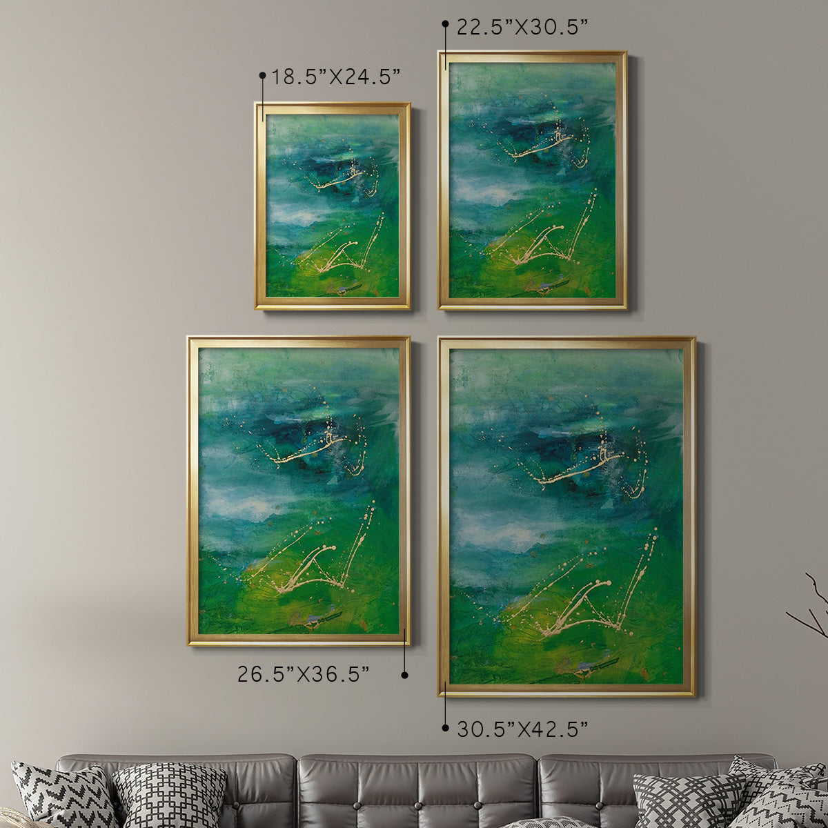 Peaceful Diptych I - Modern Framed Canvas Print