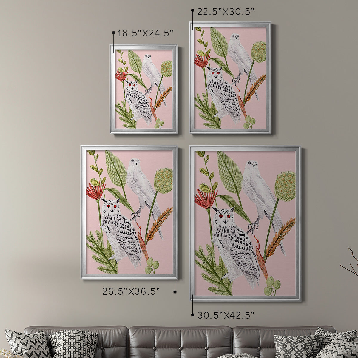 Birds in Motion V - Modern Framed Canvas Print