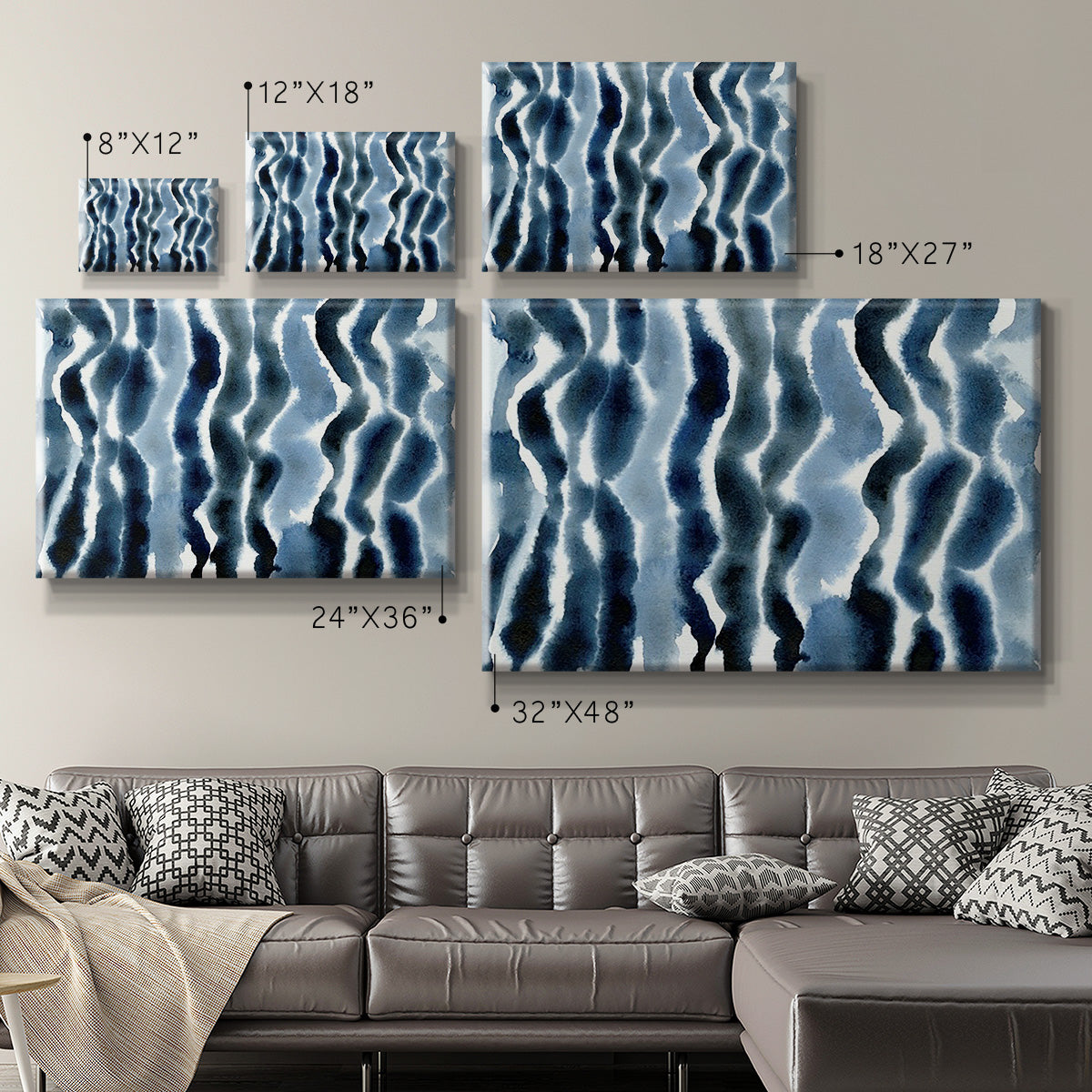 True Blue Wave I Premium Gallery Wrapped Canvas - Ready to Hang