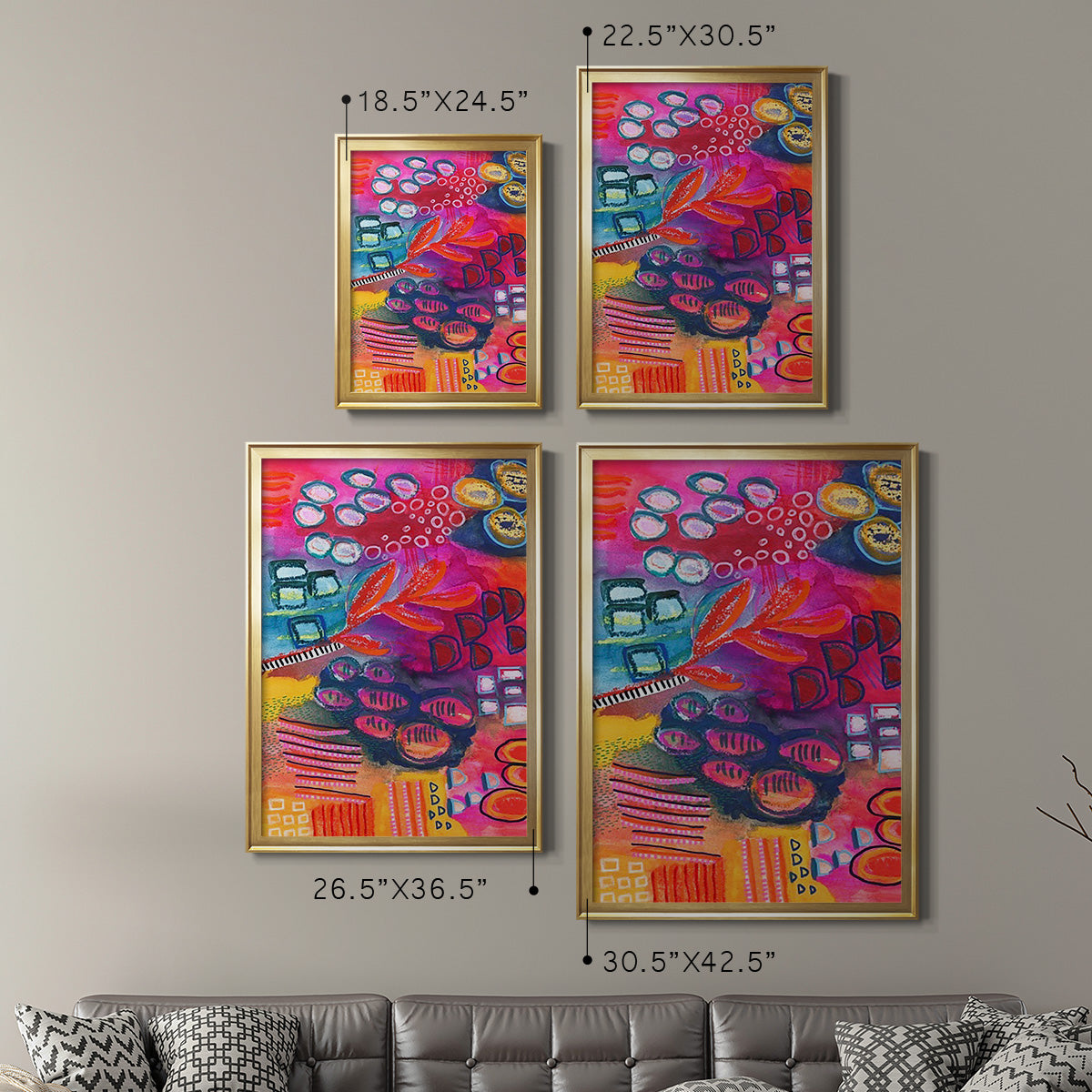 Vivaciously Changing I - Modern Framed Canvas Print