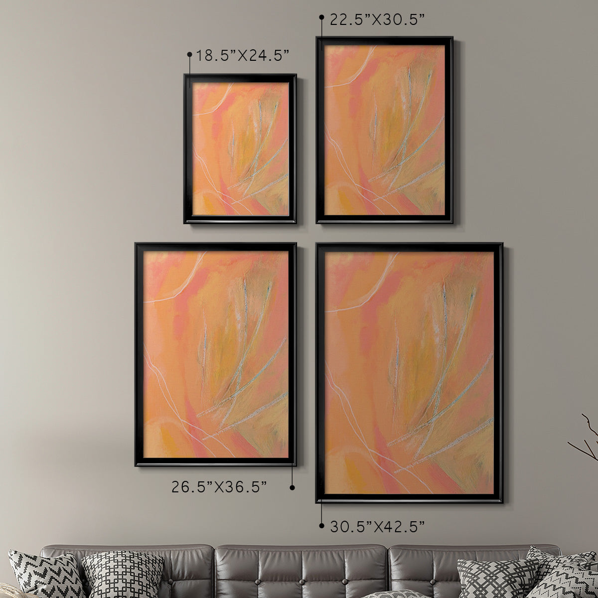 Peach Bliss II - Modern Framed Canvas Print