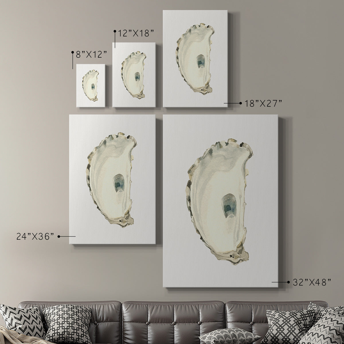 Neutral Oyster Study II  Premium Gallery Wrapped Canvas - Ready to Hang