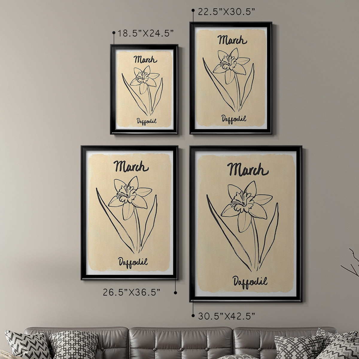 Birth Month III - Modern Framed Canvas Print