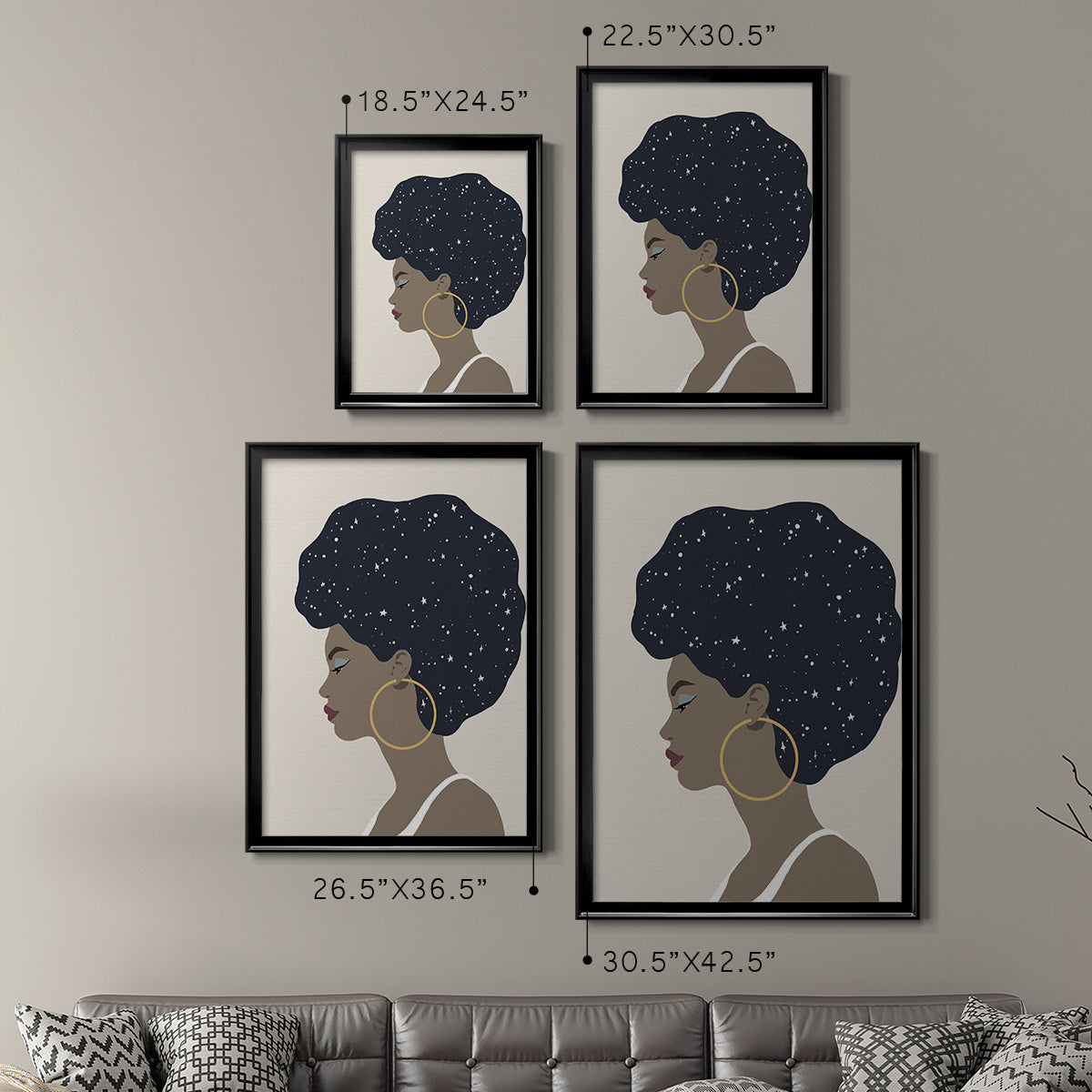 Heavenly Hair I - Modern Framed Canvas Print