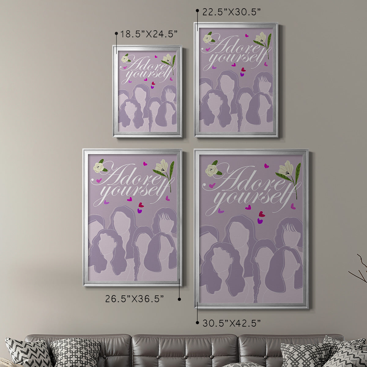 Happy Galentine's Day Collection B - Modern Framed Canvas Print