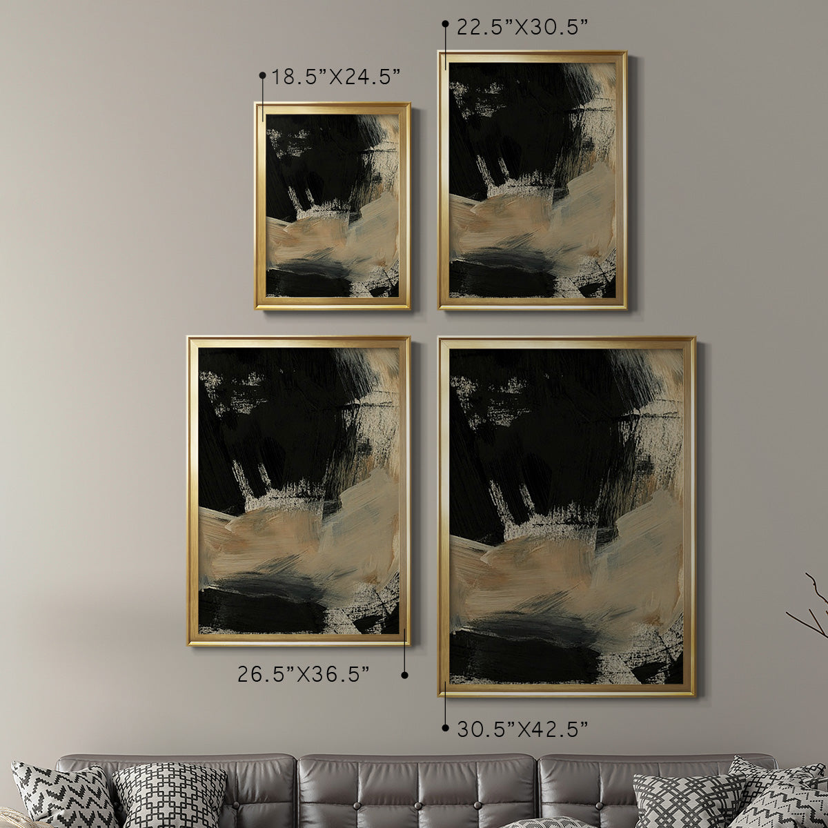 Baked Paintstrokes VI - Modern Framed Canvas Print