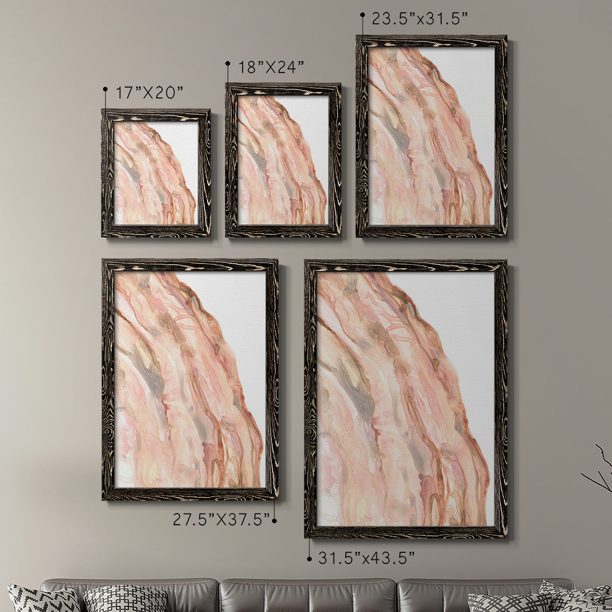 Rose Quartz I - Premium Framed Canvas 2 Piece Set - Ready to Hang