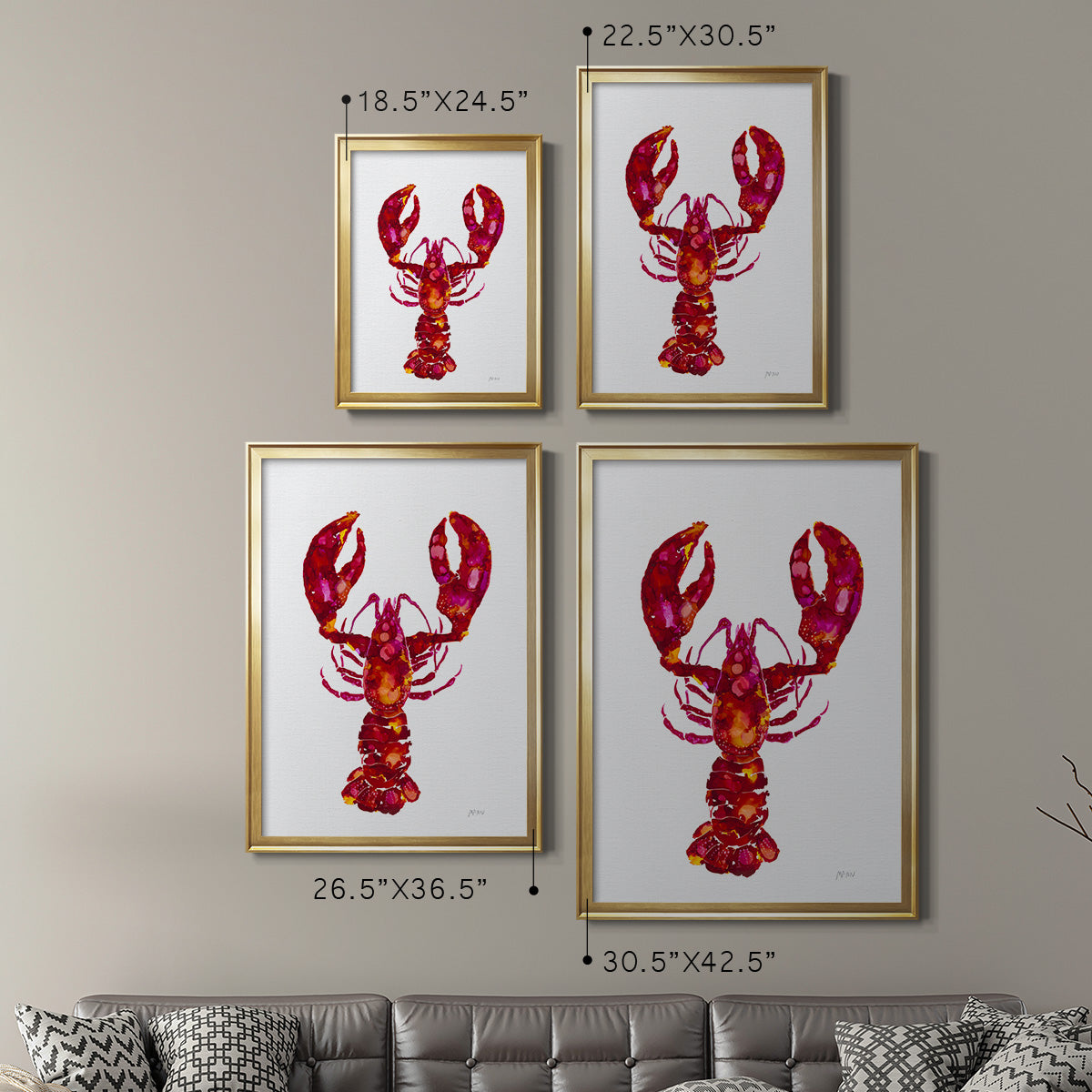 Lobster - Modern Framed Canvas Print