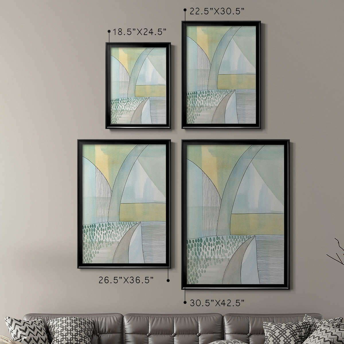 Mint Reflection II - Modern Framed Canvas Print