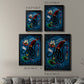 Spooky Cephalopod Chandeliers II - Modern Framed Canvas Print