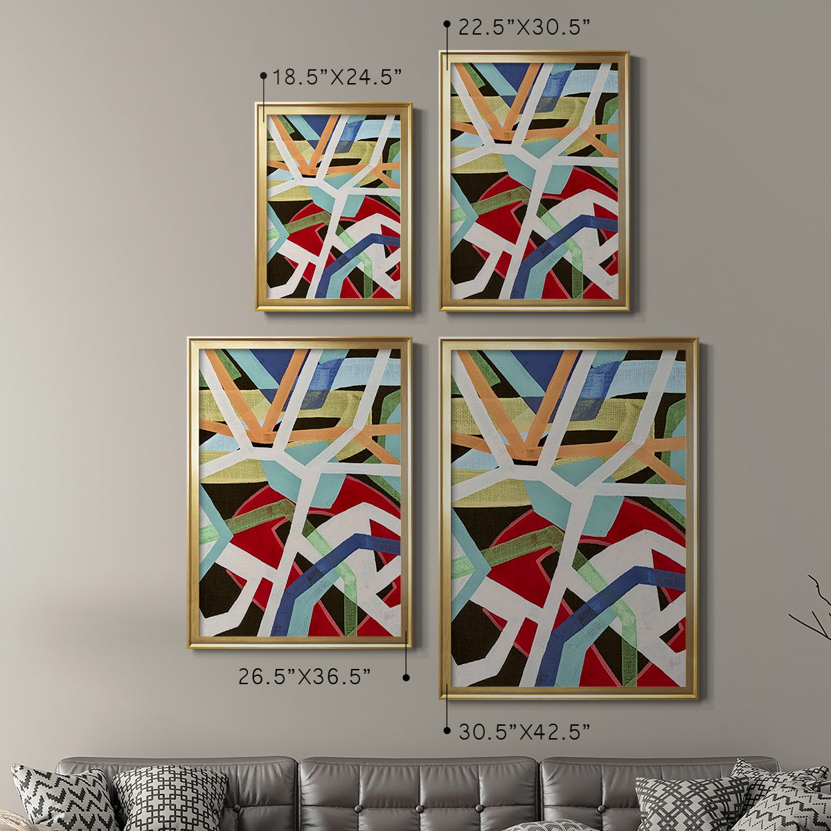 Magnetic Color II - Modern Framed Canvas Print