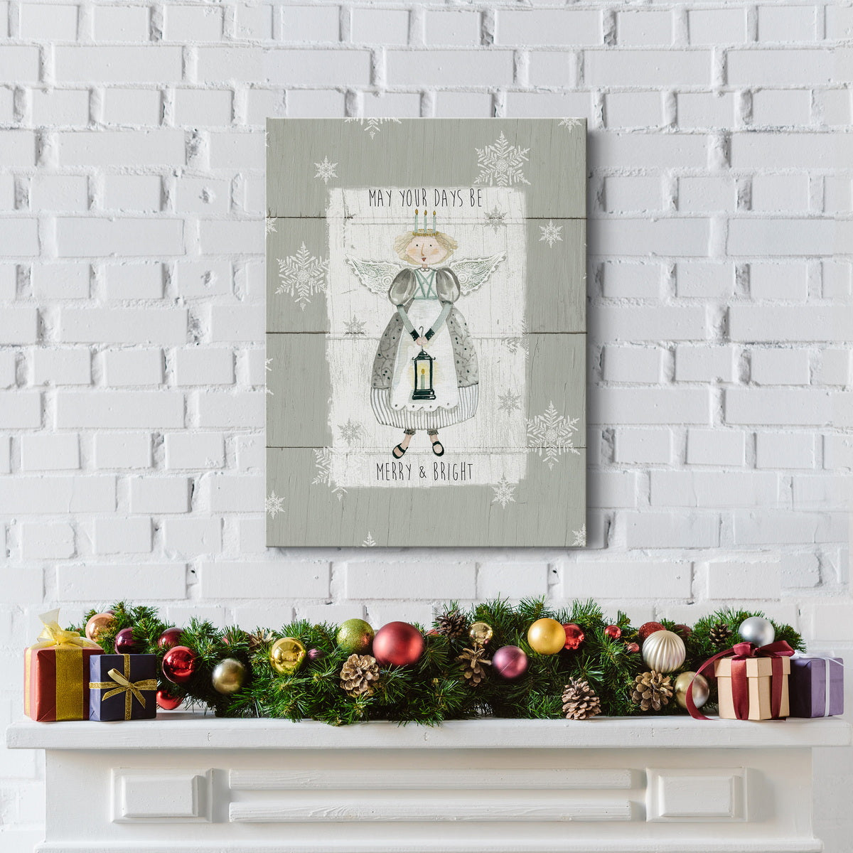 Merry & Bright Angel Premium Gallery Wrapped Canvas - Ready to Hang