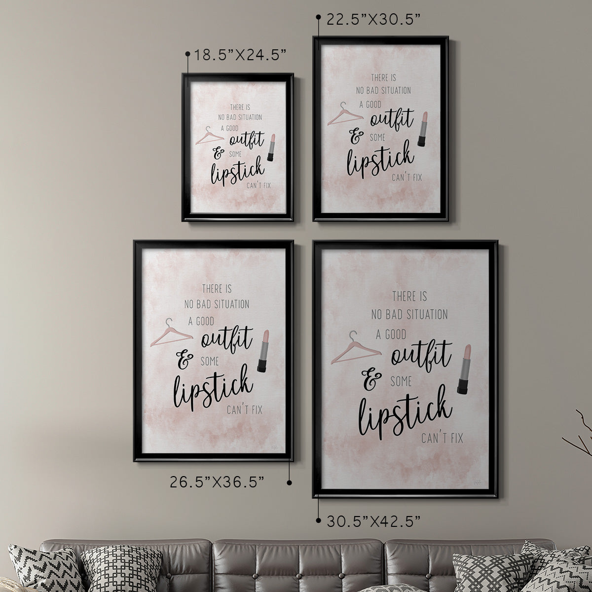 Outfit and Lipstick - Modern Framed Canvas Print