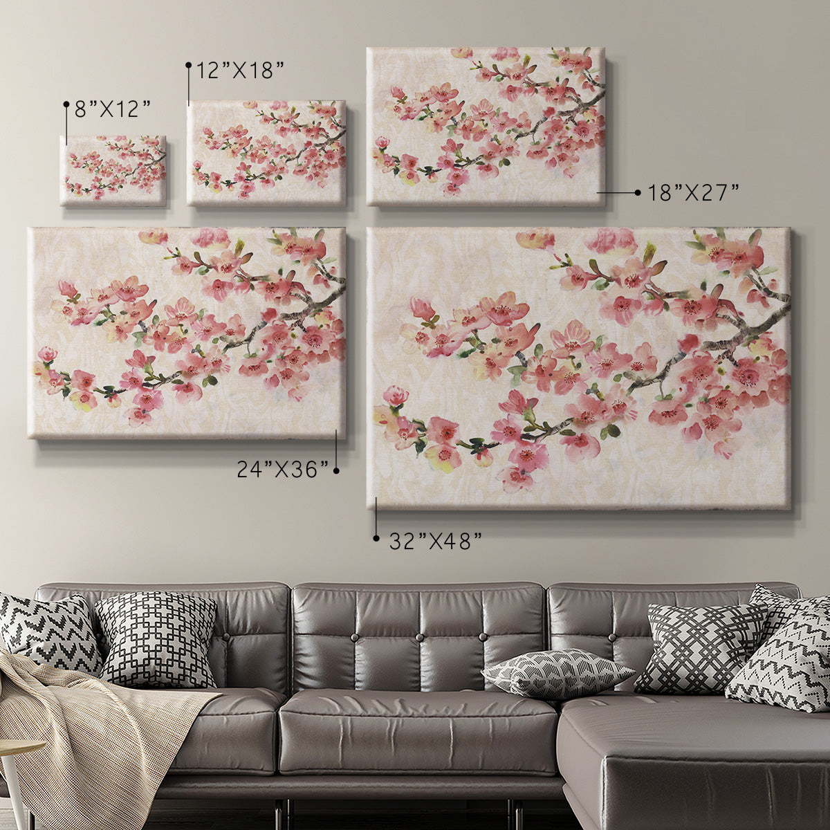 Cherry Blossom Composition I Premium Gallery Wrapped Canvas - Ready to Hang