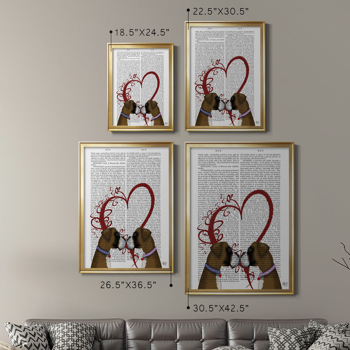 Boxer Love - Modern Framed Canvas Print